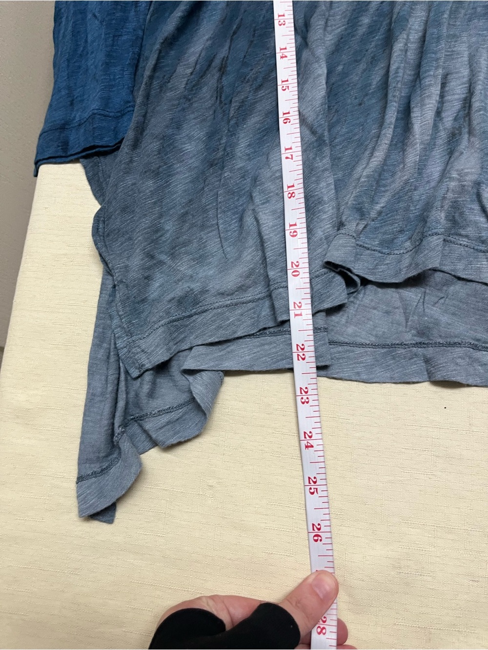 Hard Tail Forever L blue tie-dye 3/4 sleeve slouchy tee - Picture 3 of 12